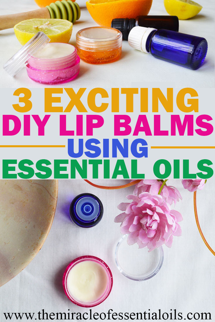 3 diy lip balm using essential oils including recipes