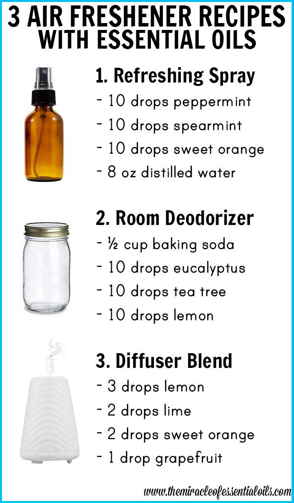 Fill your spaces with fresh clean and beautiful fragrances and get rid of musty stale and bad odors ASAP! Find 3 easy essential oil air freshener recipes in this post! 