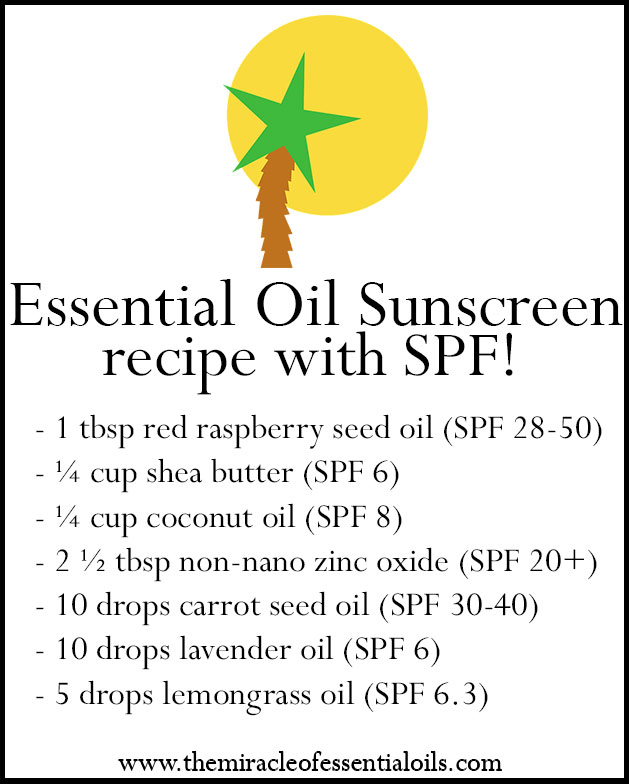 diy essential oil sunscreen recipe with SPF