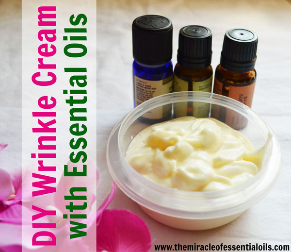 Delay fine lines and wrinkles by making a DIY essential oil wrinkle cream! 