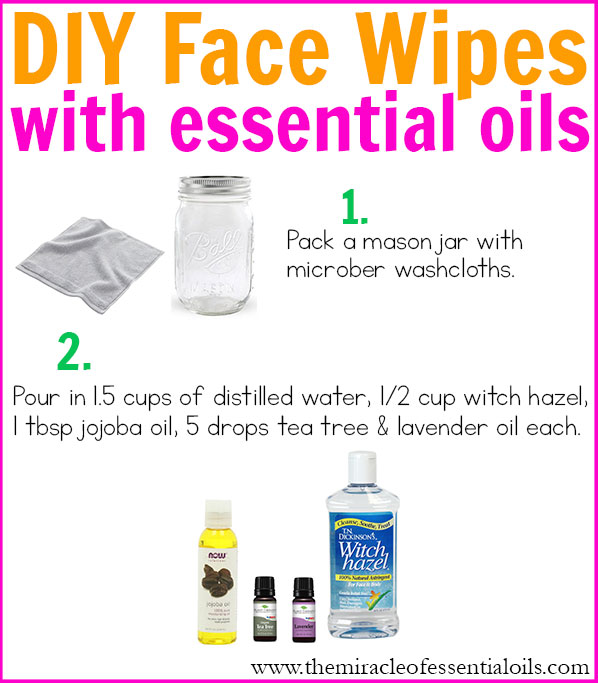 Learn how to make the easiest DIY essential oil face wipes that are also reusable! These face wipes are safe for acne prone and oily skin!