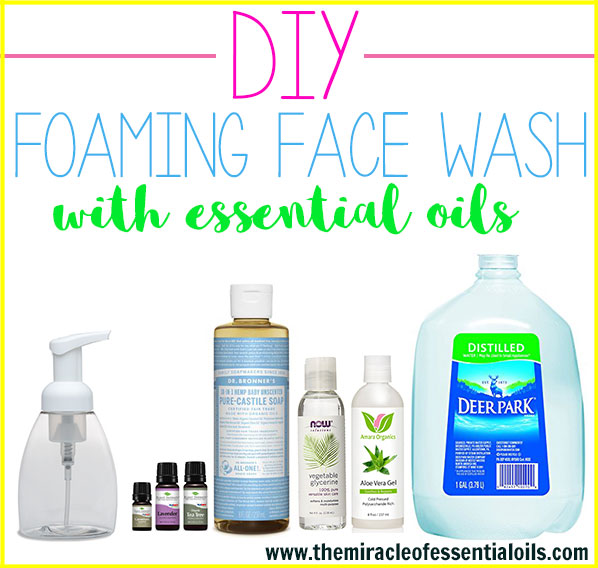 You can make your own DIY essential oil foaming face wash right at home using just a few ingredients! 