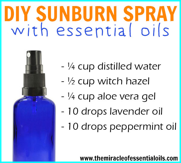 Soothe your skin by making this DIY essential oil sunburn spray! 