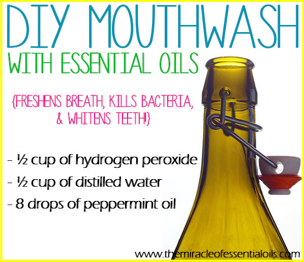 Freshen your breath naturally with a diy essential oil mouth wash that whitens teeth! 