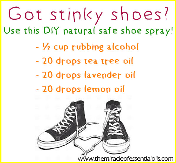 Get the stink out of your shoes by making this diy essential oil shoe spray using simple ingredients!  