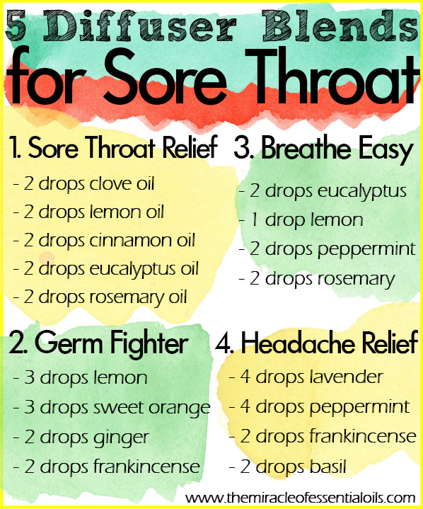 Try any of these essential oil diffuser blends for sore throat for quick natural relief! 